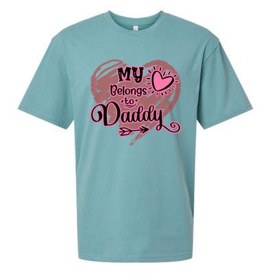 My Heart Belongs To Daddy Father Love Gift Sueded Cloud Jersey T-Shirt