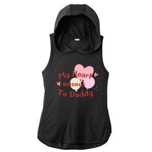 My Heart Belongs To Daddy Cute Valentine Ladies PosiCharge Tri-Blend Wicking Draft Hoodie Tank