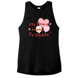 My Heart Belongs To Daddy Cute Valentine Ladies PosiCharge Tri-Blend Wicking Tank