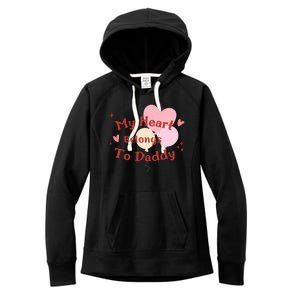 My Heart Belongs To Daddy Cute Valentine Women's Fleece Hoodie