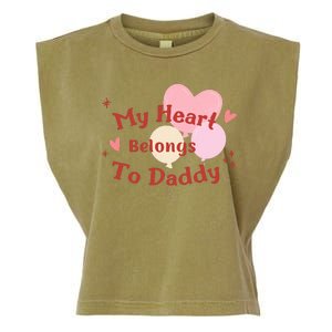 My Heart Belongs To Daddy Cute Valentine Garment-Dyed Women's Muscle Tee