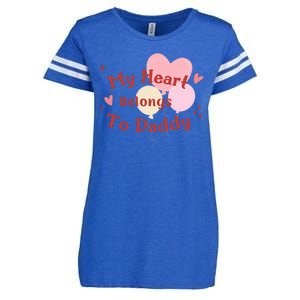 My Heart Belongs To Daddy Cute Valentine Enza Ladies Jersey Football T-Shirt