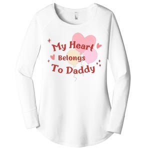 My Heart Belongs To Daddy Cute Valentine Women's Perfect Tri Tunic Long Sleeve Shirt