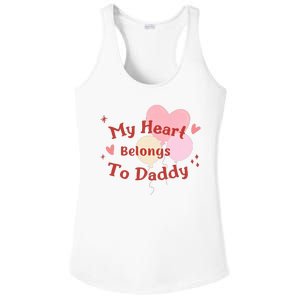 My Heart Belongs To Daddy Cute Valentine Ladies PosiCharge Competitor Racerback Tank