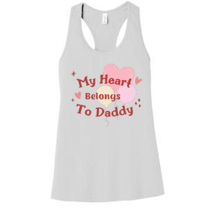 My Heart Belongs To Daddy Cute Valentine Women's Racerback Tank