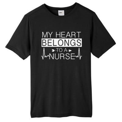 My Heart Belongs To A Nurse I Love My Nurse Valentine's Day Tall Fusion ChromaSoft Performance T-Shirt