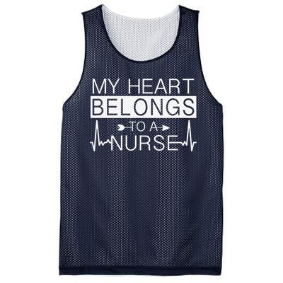 My Heart Belongs To A Nurse I Love My Nurse Valentine's Day Mesh Reversible Basketball Jersey Tank