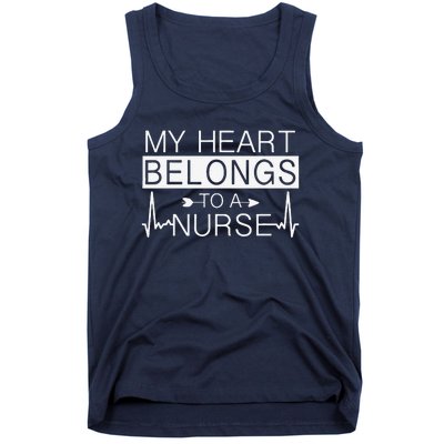 My Heart Belongs To A Nurse I Love My Nurse Valentine's Day Tank Top