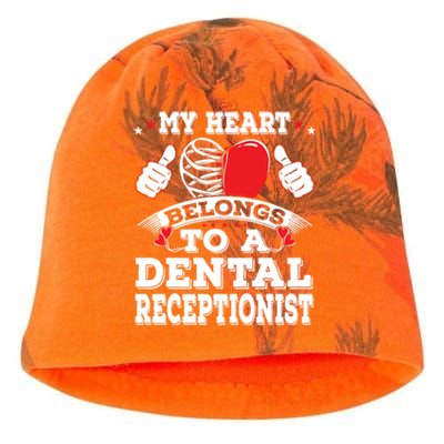 My Heart Belongs To A Dental Receptionist Valentines Day Funny Gift Kati - Camo Knit Beanie