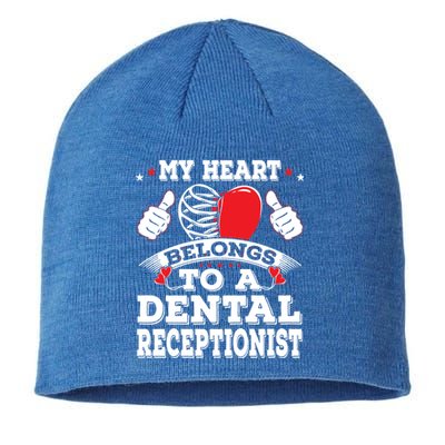 My Heart Belongs To A Dental Receptionist Valentines Day Funny Gift Sustainable Beanie