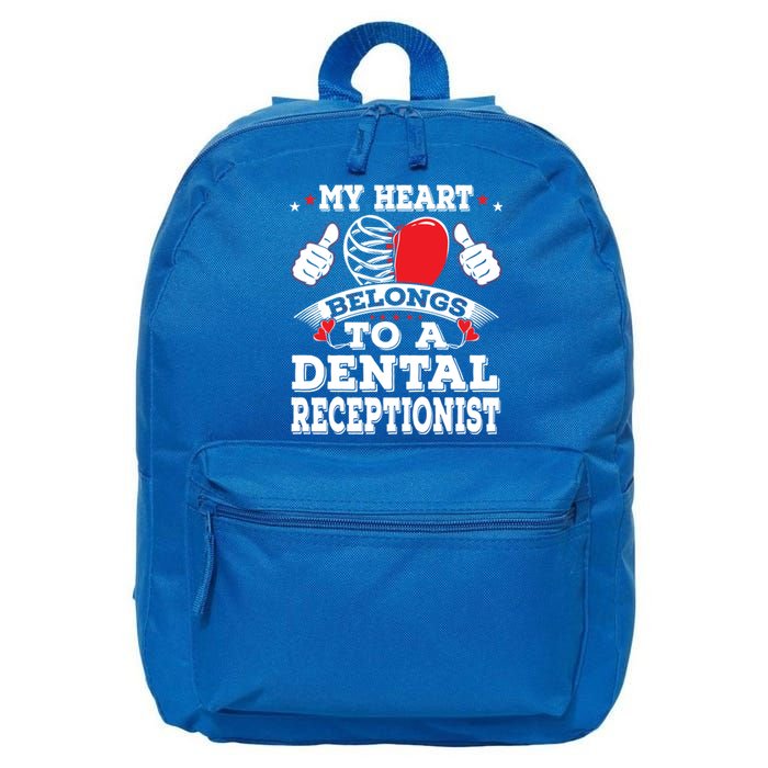 My Heart Belongs To A Dental Receptionist Valentines Day Funny Gift 16 in Basic Backpack