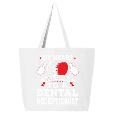 My Heart Belongs To A Dental Receptionist Valentines Day Funny Gift 25L Jumbo Tote