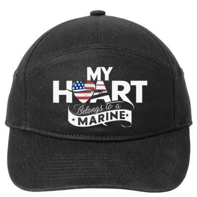 My Heart Belongs To A Marine 7-Panel Snapback Hat