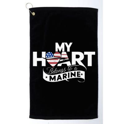 My Heart Belongs To A Marine Platinum Collection Golf Towel