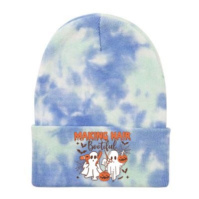 Making Hair Bootiful Funny Scary Ghost Hairdresser Halloween Tie Dye 12in Knit Beanie