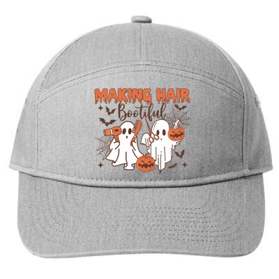 Making Hair Bootiful Funny Scary Ghost Hairdresser Halloween 7-Panel Snapback Hat