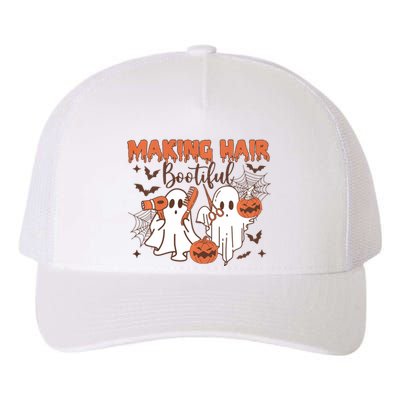 Making Hair Bootiful Funny Scary Ghost Hairdresser Halloween Yupoong Adult 5-Panel Trucker Hat