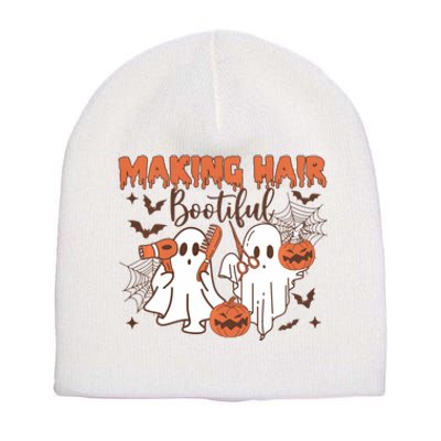 Making Hair Bootiful Funny Scary Ghost Hairdresser Halloween Short Acrylic Beanie