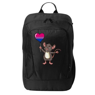 Mouse Heart Balloon Bisexual Pride Gift City Backpack