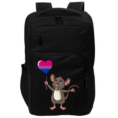 Mouse Heart Balloon Bisexual Pride Gift Impact Tech Backpack