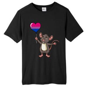 Mouse Heart Balloon Bisexual Pride Gift Tall Fusion ChromaSoft Performance T-Shirt