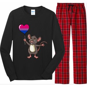 Mouse Heart Balloon Bisexual Pride Gift Long Sleeve Pajama Set