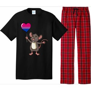 Mouse Heart Balloon Bisexual Pride Gift Pajama Set