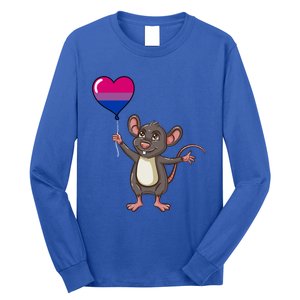 Mouse Heart Balloon Bisexual Pride Gift Long Sleeve Shirt