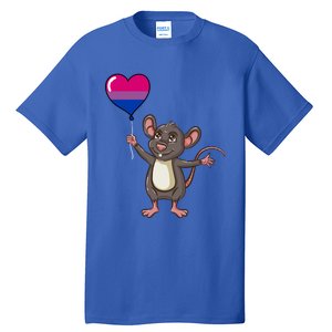 Mouse Heart Balloon Bisexual Pride Gift Tall T-Shirt