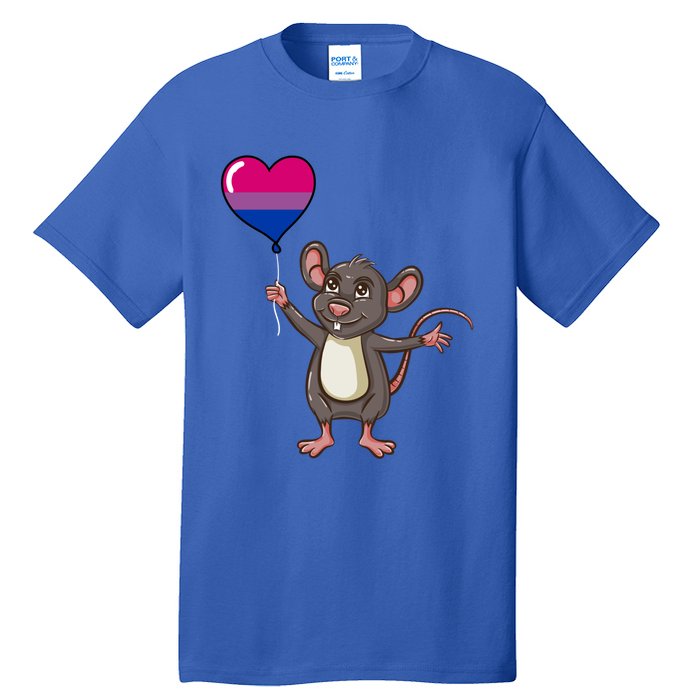 Mouse Heart Balloon Bisexual Pride Gift Tall T-Shirt