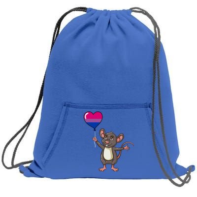 Mouse Heart Balloon Bisexual Pride Gift Sweatshirt Cinch Pack Bag