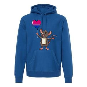 Mouse Heart Balloon Bisexual Pride Gift Premium Hoodie