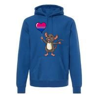 Mouse Heart Balloon Bisexual Pride Gift Premium Hoodie