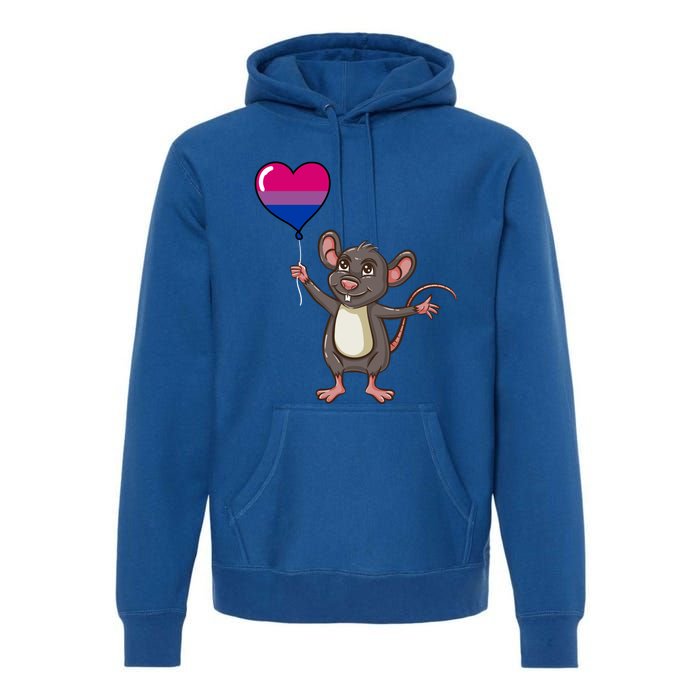 Mouse Heart Balloon Bisexual Pride Gift Premium Hoodie