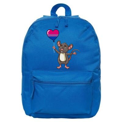 Mouse Heart Balloon Bisexual Pride Gift 16 in Basic Backpack