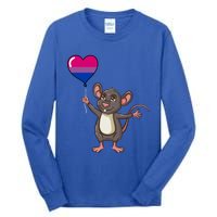 Mouse Heart Balloon Bisexual Pride Gift Tall Long Sleeve T-Shirt