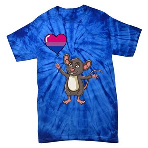 Mouse Heart Balloon Bisexual Pride Gift Tie-Dye T-Shirt