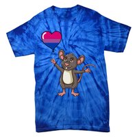 Mouse Heart Balloon Bisexual Pride Gift Tie-Dye T-Shirt