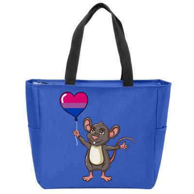 Mouse Heart Balloon Bisexual Pride Gift Zip Tote Bag