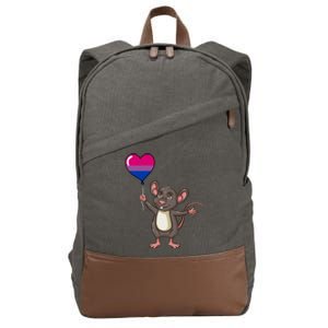 Mouse Heart Balloon Bisexual Pride Gift Cotton Canvas Backpack