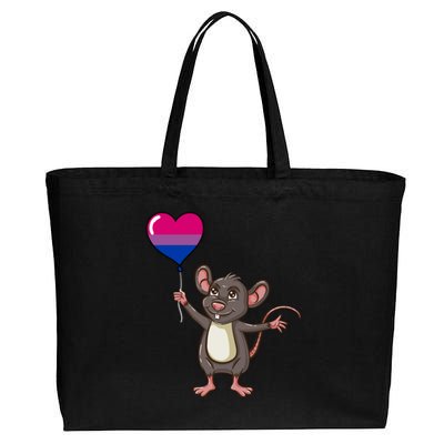 Mouse Heart Balloon Bisexual Pride Gift Cotton Canvas Jumbo Tote