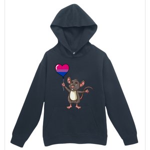 Mouse Heart Balloon Bisexual Pride Gift Urban Pullover Hoodie