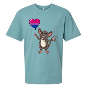 Mouse Heart Balloon Bisexual Pride Gift Sueded Cloud Jersey T-Shirt