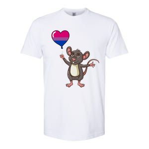 Mouse Heart Balloon Bisexual Pride Gift Softstyle CVC T-Shirt