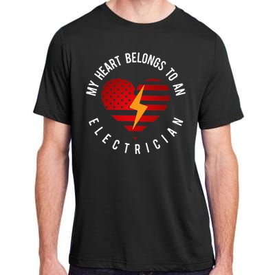 My Heart Belongs To An Electrician Present Wife Son Daughter Adult ChromaSoft Performance T-Shirt