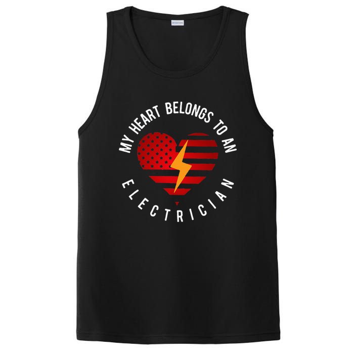 My Heart Belongs To An Electrician Present Wife Son Daughter PosiCharge Competitor Tank