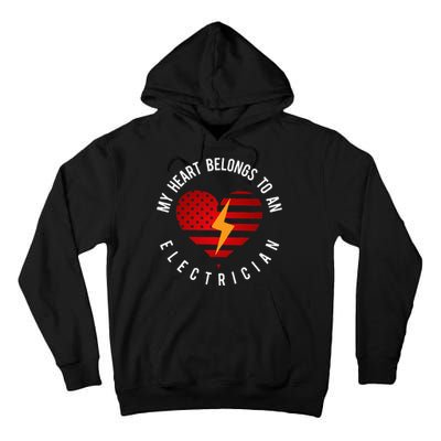 My Heart Belongs To An Electrician Present Wife Son Daughter Tall Hoodie