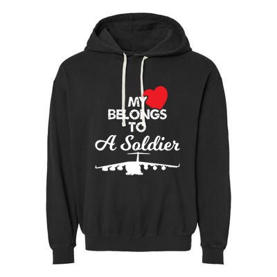 My Heart Belongs To A Soldier Memorial Day 2018 Gift Meaningful Gift Garment-Dyed Fleece Hoodie