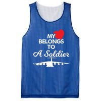 My Heart Belongs To A Soldier Memorial Day 2018 Gift Meaningful Gift Mesh Reversible Basketball Jersey Tank