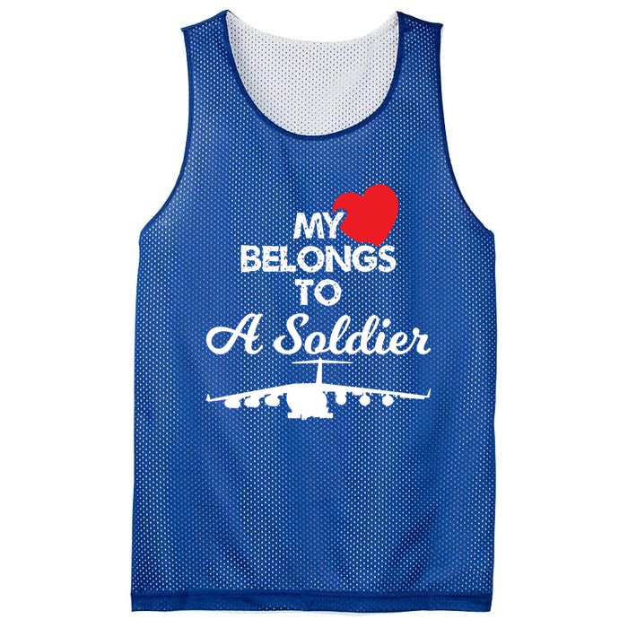 My Heart Belongs To A Soldier Memorial Day 2018 Gift Meaningful Gift Mesh Reversible Basketball Jersey Tank